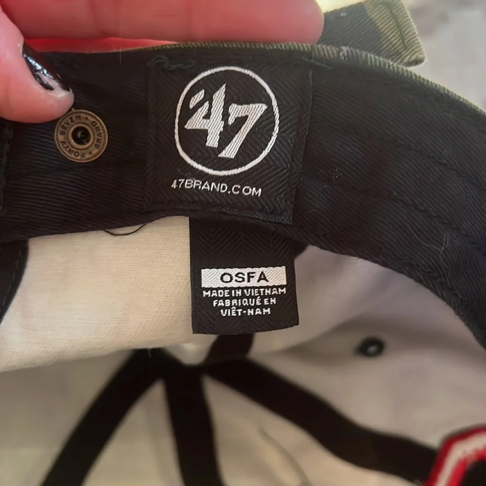 ‘47 Red color black C, Cleveland Camo hat. - Picture 7 of 8